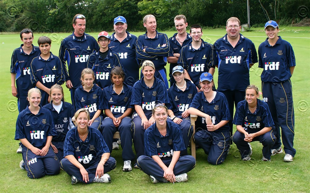 [Sussex Women's Team with the Sussex Visually Impaired XI] © Don Miles